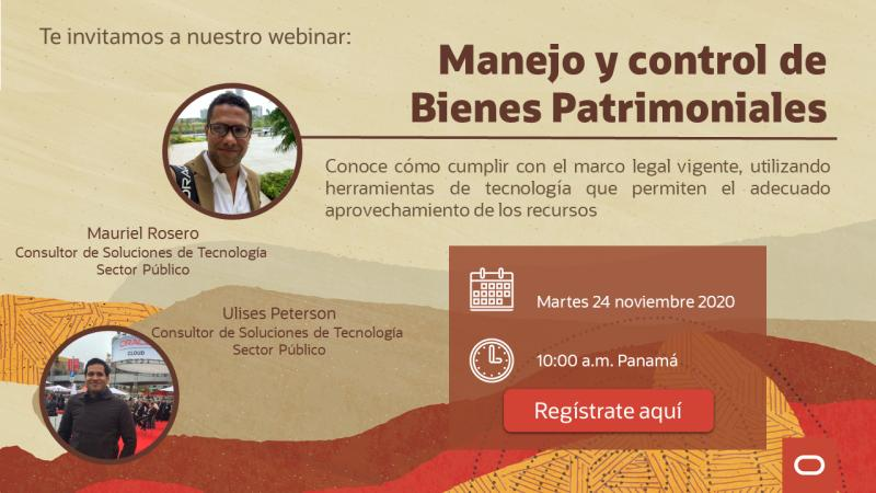Invitación evento gratuito | Oracle Webinar - Manejo y Control de Bienes Patrimoniales - Cover Image